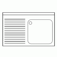 Plonge inox 1 bac et égouttoir sur bâti avec étagère - P 550 mm - 1200_0