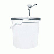 Schneider - Distributeur à bouton-poussoir, acier inoxydable, Ø 265 mm x 390 mm - 10,0 L - blanc multi-matériau 152395 Schneider - Distributeur à bouton-poussoir, acier inoxydable, Ø 265 mm x 390 mm - 10,0 L - blanc multi-matériau 152395