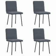 VidaXL Chaises à manger lot de 4 Gris foncé Velours Modèle Montmartre Moderne - 3315234