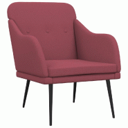 VidaXL Fauteuil Rouge bordeaux 63x76x80 cm Tissu Modèle Vega Master Classique - 351477