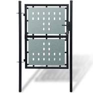 Vidaxl portail simple de clôture noir 100x225 cm 141688