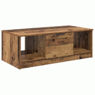 VidaXL Table basse Bois Ancien 102 x 50 x 36cm Bois d'ingénierie Modèle Luna Moderne - 880519