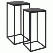 VidaXL Tables d'appoint 2 pcs Noir Acier Modèle Concorde Élite - 336128XL