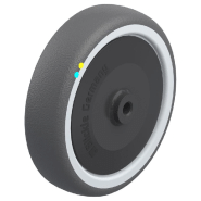 Roue de 125 mm avec polyuréthane thermoplastique gris conducteur d'électricité sur nylo Roue de 125 mm avec polyuréthane thermoplastique gris conducteur d'électricité sur nylo
