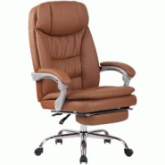 CLP Fauteuil de bureau XL Troy similicuir Marron clair - marron polyester 316154 CLP Fauteuil de bureau XL Troy similicuir Marron clair - marron polyester 316154