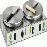 Double crêpière FIMAR en acier inoxydable modèle CRP2N avec plaques en fonte antidérapantes ø 35 cm - 947