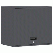 Helloshop26 - Armoire murale moderne rangement garage 60 x 40 x 53 cm design épuré gain de place en acier anthracite 02_0052843 - Bois massif 300023
