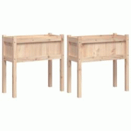 Helloshop26 - Jardinière bac lit surélevé plantes fleurs jardin terrasses lot de 2 avec pieds bois de pin massif marron 02_0039019 - 3000217972951 Helloshop26 - Jardinière bac lit surélevé plantes fleurs jardin terrasses lot de 2 avec pieds bois de pin massif marron 02_0039019 - 3000217972951