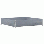 Helloshop26 - Jardinière bac lit surélevé plantes fleurs terrasse jardin 100 x 100 cm bois de pin massif gris 02_0037241 - gris métal 3000217768202