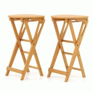 Helloshop26 - Lot de 2 tabourets de bar pliants en bambou tabouret haut chaise bar bistro avec repose-pieds poignées sans assemblage 20_0005858 - 300 Helloshop26 - Lot de 2 tabourets de bar pliants en bambou tabouret haut chaise bar bistro avec repose-pieds poignées sans assemblage 20_0005858 - 300
