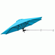 Helloshop26 - Parasol mural 250 x 184 cm réglable incliné avec évent design moderne en aluminium bleu 20_0013019 - bleu aluminium 3000227542526