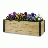 HORTALIA Jardinière Extérieure en Bois avec Renfort en Aluminium GHIO – Terrasse, Jardin ou Balcon – 110x45x40 cm - marron Bois manufacturé 700