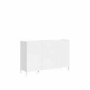 Itamoby Buffet Solaria Panneaux Écologiques L.130 P.40 H.84 cm 3 Portes Pieds Réglables Made in Italy FSC - blanc VEMA3ANSOLARI-BL