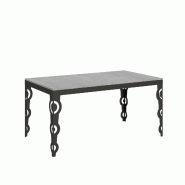 Itamoby Table Extensible 90X160/420 Cm Karamay Evolution Ciment Structure Anthracite - gris 8050598011683