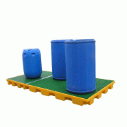 Plateforme en rétention PE ht 150 mm - Volume 120 l avec caillebotis amovible