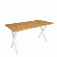 Skraut Home - Table à manger, 10 personnes, 200, Robuste et stable grâce à sa structure et aux pieds solides, Chêne, Style industriel - beige Bois