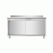 Skyrainbow Armoire de travail en acier inoxydable, avec rebord, 120 x 60 - inox THASR126A