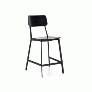 Stones Woody Tabouret En Bois Noir Lot De 2 Pcs - noir 8033959255100