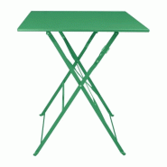 Table carrée pliable thermolaqué d'intérieur et extérieur (L)600 x (P)600 mm, en acier vert PERTH