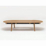 Table de réunion Viga ovale en placage bois MDD