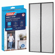Tesa INSECT STOP Magnetic Curtain XL - auto-fermeture -Rideau moustiquaire avec aimants pour balcons et portes de patio - pour une installation - noir