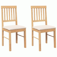 VidaXL Chaises à manger coussins 2 pcs bois massif caoutchouc Modèle Galaxie Pro - 4102427