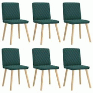 VidaXL Chaises à Manger Lot De 6 Vert Foncé Tissu - vert 8721158569417 VidaXL Chaises à Manger Lot De 6 Vert Foncé Tissu - vert 8721158569417
