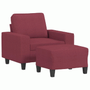 VidaXL Fauteuil avec repose-pied Rouge bordeaux 60 cm Tissu Modèle Orion Frame Pro - 3201149