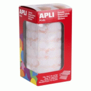 Apli 5192 gommettes rondes, diam. 10,5 mm, en rouleau, coloris blanc - 8410782119036