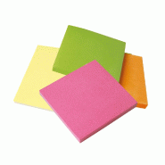Bloc-notes q-connect quick notes couleurs néon rainbow 76x76mm 80f repositionnables rose/orange/vert/jaune 12 blocs - 28603_0
