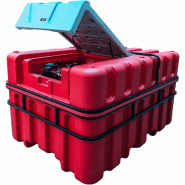 Cuve Réservoir Diesel Rouge Fioul en PE 2500 L avec pompe 230 V et pistolet automatique MW Tools TDC2500M10