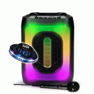 Enceinte sur Batterie Enfant 30W PARTYBTHPS2 - Bluetooth / USB SD, Effet Lumineux + Jeu OVNI à LED, Micro Karaoké - Bass Boost - 3666638040480