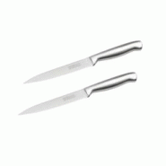Ensemble de 2 Couteaux de cuisine professionnel 24 cm lame crantée Nirosta Star - gris Acier inoxydable 18/10 3176239932010 Ensemble de 2 Couteaux de cuisine professionnel 24 cm lame crantée Nirosta Star - gris Acier inoxydable 18/10 3176239932010