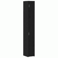 Helloshop26 - Armoire de rangement moderne 30 x 42,5 x 225 cm avec espace de stockage maximisé en bois d'ingénierie chêne noir 02_0055998 - noir Bo