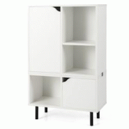 Helloshop26 - Bibliothèque empilable meuble de rangement à combinaison en treillis avec étagère et cubes ajustables organisateur de 20_0007893 - 3 Helloshop26 - Bibliothèque empilable meuble de rangement à combinaison en treillis avec étagère et cubes ajustables organisateur de 20_0007893 - 3