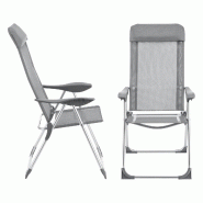 Helloshop26 - Lot de 2 Chaises de Jardin Errenteria avec Accoudoirs Dossier Inclinable gris Clair 03_0009603 - gris 3000224775958