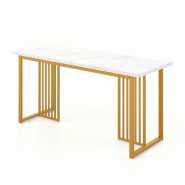 Helloshop26 - Table à manger moderne 160 x 60 cm pour 6-8 personnes avec pieds en T stabilité renforcée design contemporain en MDF 20_0017089 - mé