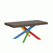 Itamoby Table Extensible 120/380X90 Cm Volantis Premium Pieds Multicolores En Noyer 4/B - marron 8050598907665