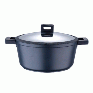 Masterpro Indigo - Casserole en fonte d'aluminium Ø28x13cm avec couvercle compatible induction - gris Q4158