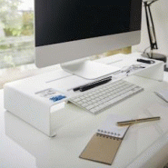 Organisteur de bureau support écran Tower monitor Yamazaki - blanc métal 03305 Organisteur de bureau support écran Tower monitor Yamazaki - blanc métal 03305