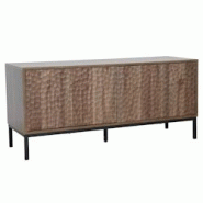 Oviala Business Meuble TV rectangulaire 2 portes L120 cm bois foncé - marron Bois massif 113595 Oviala Business Meuble TV rectangulaire 2 portes L120 cm bois foncé - marron Bois massif 113595