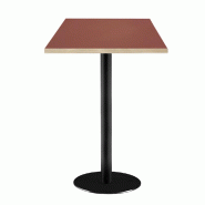 RestooTab - Mange-debout Rome 60x60cm rosso jaipur fenix chants couleur bois - rouge Bois manufacturé TB-ROMFF-6060M-ROSS.J-BOI