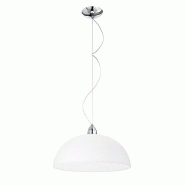 ROSSINI ILLUMINAZIONE Lampe À Suspension Isako 40Cm En Verre Blanc Satiné Et Métal Chromé - Attaque E27, Design Moderne Et Diffusion De La Lumièr