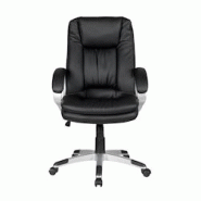 SalesFever Chaise de bureau | Revêtement en cuir artificiel | Cadre en métal chromé | réglable en hauteur | L 66 x P 74 x H 104 cm | noir-argent - SalesFever Chaise de bureau | Revêtement en cuir artificiel | Cadre en métal chromé | réglable en hauteur | L 66 x P 74 x H 104 cm | noir-argent -