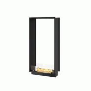 SOLOLED Cheminée bioéthanol 2Side 1400 Slim Vert encastrable à deux façades - Noir mat, avec vitre, brûleur 1,2 L, design moderne - noir 0803173016867