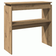 Table console chêne artisanal 80x30x80 cm bois d'ingénierie Modèle Apex Select - 856625