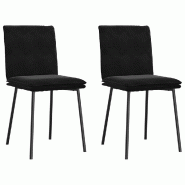 VidaXL Chaises à manger lot de 2 Noir Velours Modèle Vega Master Edge - 4101250