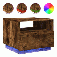 VidaXL Table basse avec lumières LED chêne fumé 50x49x40 cm Modèle Aero Urbain Plus - 839830