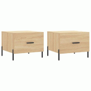 VidaXL Tables basses 2 pcs chêne sonoma 50x50x40 cm bois d'ingénierie Modèle Aero Panorama Classique - 829419