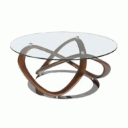AC ANGEL CERDA Angel Cerdá Table basse ronde en verre trempé, noyer et acier chromé 2064C Ø100 x 39 - marron Bois manufacturé 8435631010241 AC ANGEL CERDA Angel Cerdá Table basse ronde en verre trempé, noyer et acier chromé 2064C Ø100 x 39 - marron Bois manufacturé 8435631010241